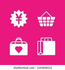 shopping icon set. With shopping bag, yen and shopping bag  vector icons for graphic design and web