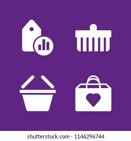 shopping icon set with basket, shopping bag and shopping basket vector icons for web and graphic design