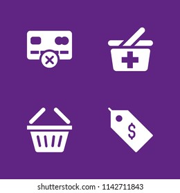shopping icon set. shopping basket, tag and credit card vector icon for graphic design and web