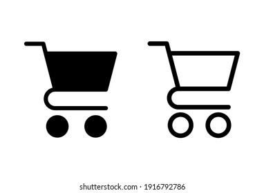 Shopping icon set. Shopping cart icon. Trolley icon vector
