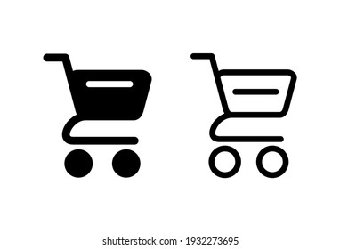 Shopping icon set. Shopping cart icon. Trolley icon vector