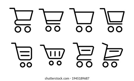 Shopping icon set. Shopping cart icon. Trolley icon vector