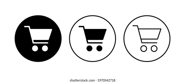 Shopping icon set. Shopping cart icon. Trolley icon vector