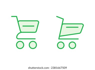 Shopping icon set. Shopping cart icon. Trolley icon vector