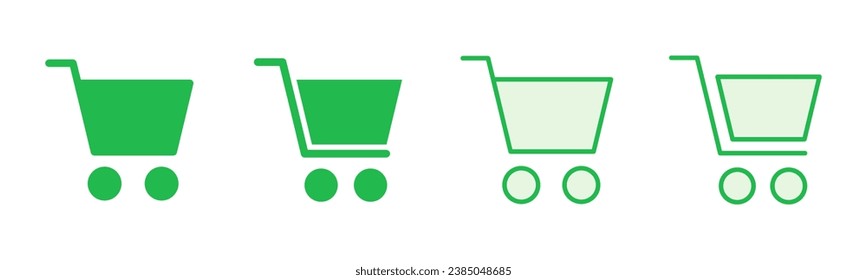 Shopping icon set. Shopping cart icon. Trolley icon vector