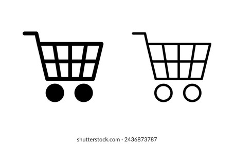 Shopping icon set. Shopping cart icon. Trolley icon vector