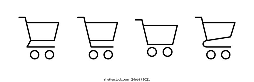Shopping icon set. Shopping cart icon. Trolley icon vector