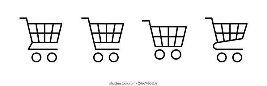 Shopping icon set. Shopping cart icon. Trolley icon vector