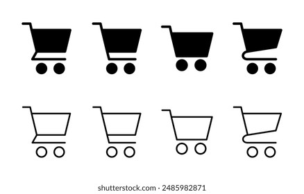 Shopping icon set. Shopping cart icon. Trolley icon vector