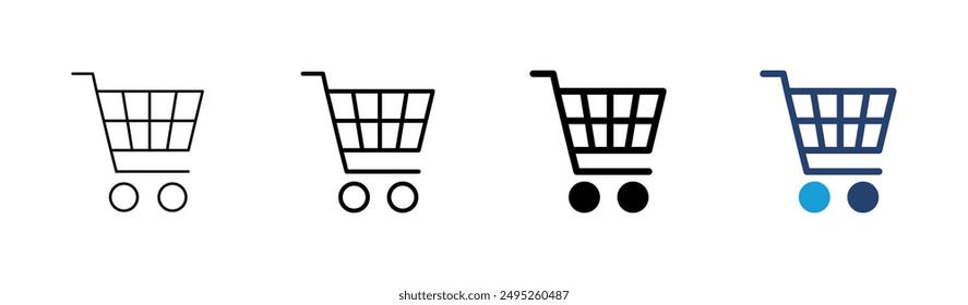 Shopping icon set. Shopping cart icon. Trolley icon vector