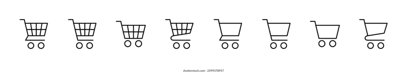 Shopping icon set. Shopping cart icon. Trolley icon vector