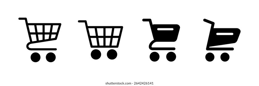 Shopping icon set. Shopping cart icon. Trolley icon vector