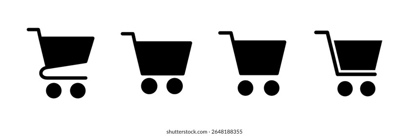 Shopping icon set. Shopping cart icon. Trolley icon vector