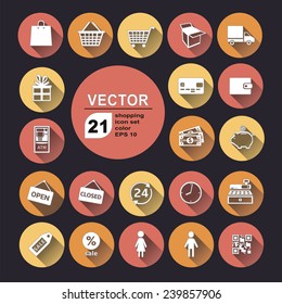 shopping icon set color vector collection for web