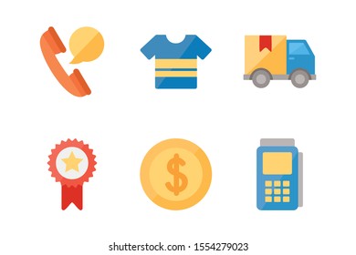 shopping icon set design, Commerce market store retail paying and buying theme Vector illustration