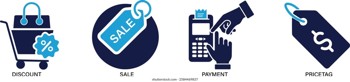 Shopping icon set Discount, Sale, Price Tag, You can easily change the color.
