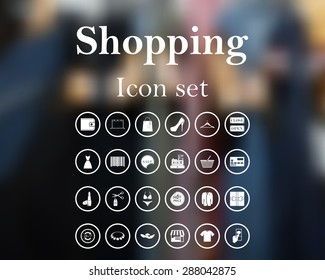Shopping icon set.  EPS 10 vector illustration with mesh and without transparency.