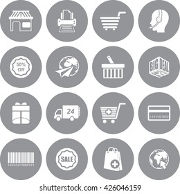 Shopping Icon Set. Eps-10.