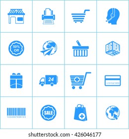 Shopping Icon Set. Eps-10.