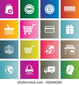 Shopping Icon Set. Eps-10.