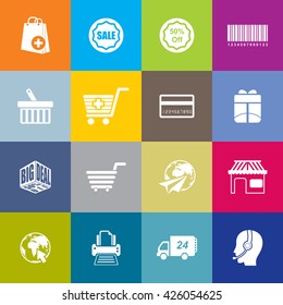 Shopping Icon Set. Eps-10.