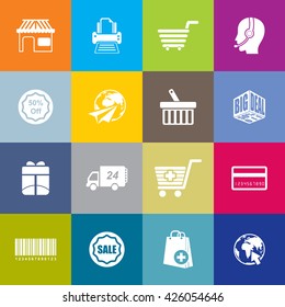 Shopping Icon Set. Eps-10.
