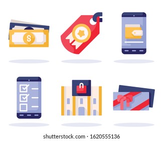 Shopping icon set. The icon are flat.