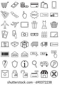 shopping icon set flat design