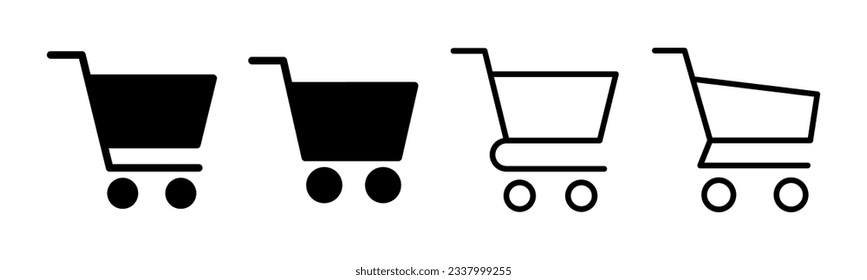 Shopping icon set illustration. Shopping cart sign and symbol. Trolley icon