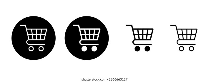 Shopping icon set illustration. Shopping cart sign and symbol. Trolley icon