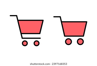 Shopping icon set illustration. Shopping cart sign and symbol. Trolley icon
