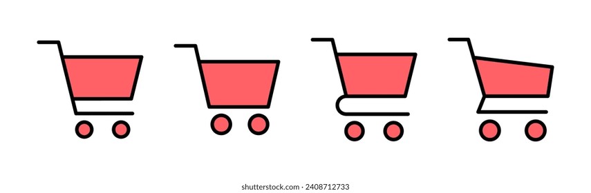 Shopping icon set illustration. Shopping cart sign and symbol. Trolley icon