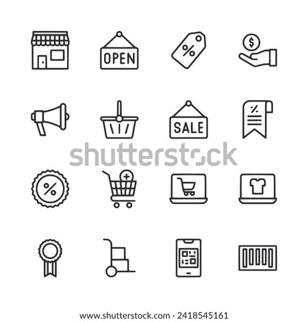 Shopping icon set isolated on white
