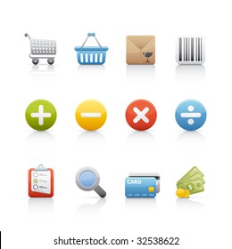 Shopping Icon Set for multiple applications. In Adobe Illustrator EPS 8.