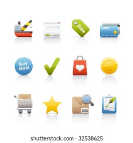 Shopping Icon Set for multiple applications. In Adobe Illustrator EPS 8.