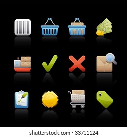 Shopping Icon Set for multiple applications. In Adobe Illustrator EPS 8.