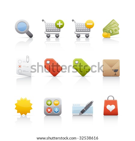 Shopping Icon Set for multiple applications. In Adobe Illustrator EPS 8.