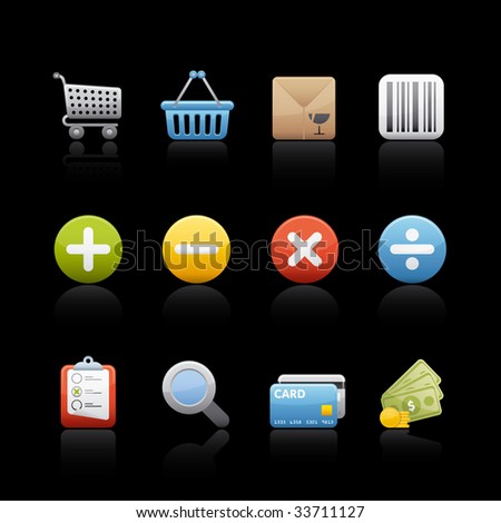 Shopping Icon Set for multiple applications. In Adobe Illustrator EPS 8.