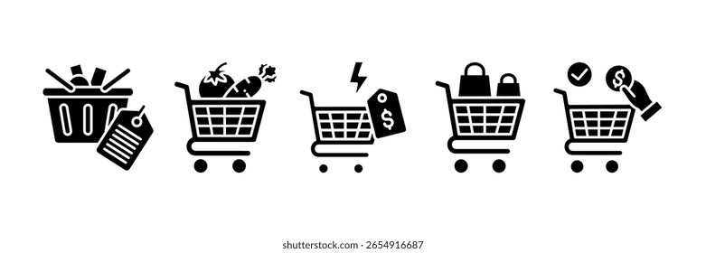 Shopping Icon Set Multiple Style Collection, Containing design Product, Shopping, Flash Sale, Shopping Frenzy, Cart Checkout