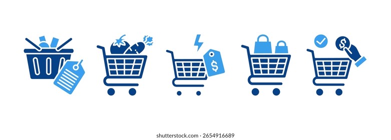 Shopping Icon Set Multiple Style Collection, Containing design Product, Shopping, Flash Sale, Shopping Frenzy, Cart Checkout