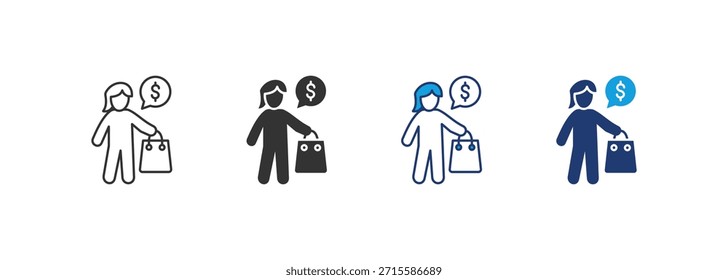 Conjunto de iconos de compras Colección de estilo múltiple