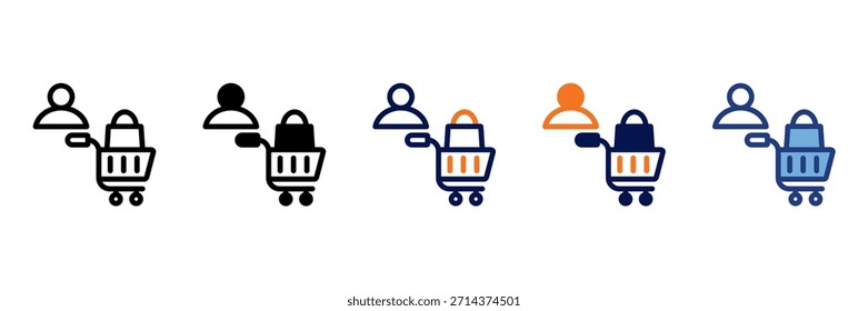 Conjunto de iconos de compras con múltiples estilos Ilustración vectorial