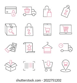 Shopping Icon Set.  Shopping Pack-Symbol-Vektorelemente für Infografik-Web