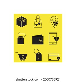 Shopping icon. Shopping set symbol vector elements for infographic web.