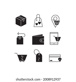 Shopping icon. Shopping set symbol vector elements for infographic web.