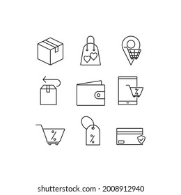 Icono de compras. Símbolo de compra de elementos vectoriales para web infográfica.