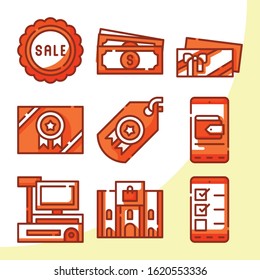Shopping icon set. The icon are twotone color.