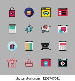 shopping icon set. vector set about shopping bag, shopping cart, shopping basket and browser icons set.