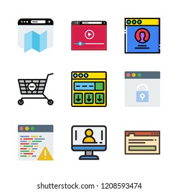 shopping icon set. vector set about computer, browser and shopping cart icons set.
