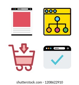 shopping icon set. vector set about browser and shopping cart icons set.